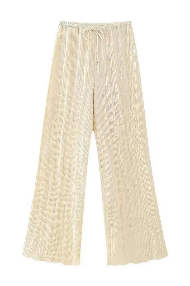 María José® | Sleeveless Halter Top With High Waist, Casual Wide Leg Pants Suit - Image 2