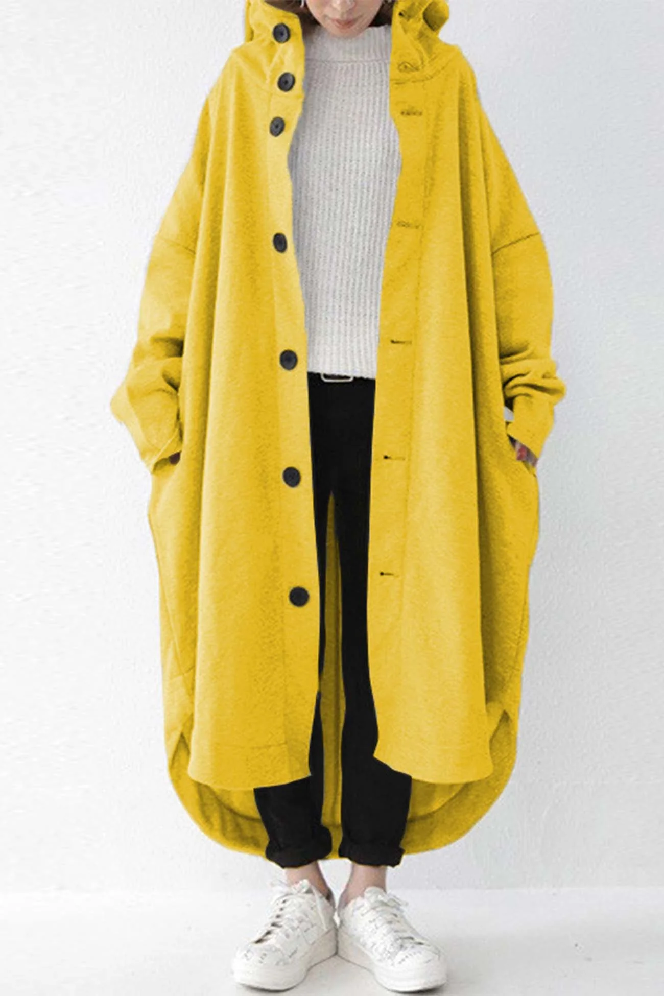 Mariana | Buttoned coat with hooded pocket - Image 13