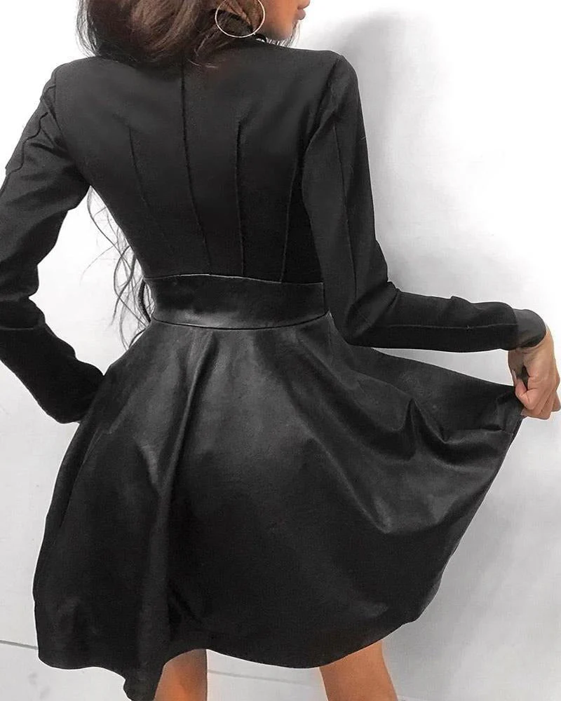 Mariana® | Leather Mini Dress With Zip Fastening - Image 2