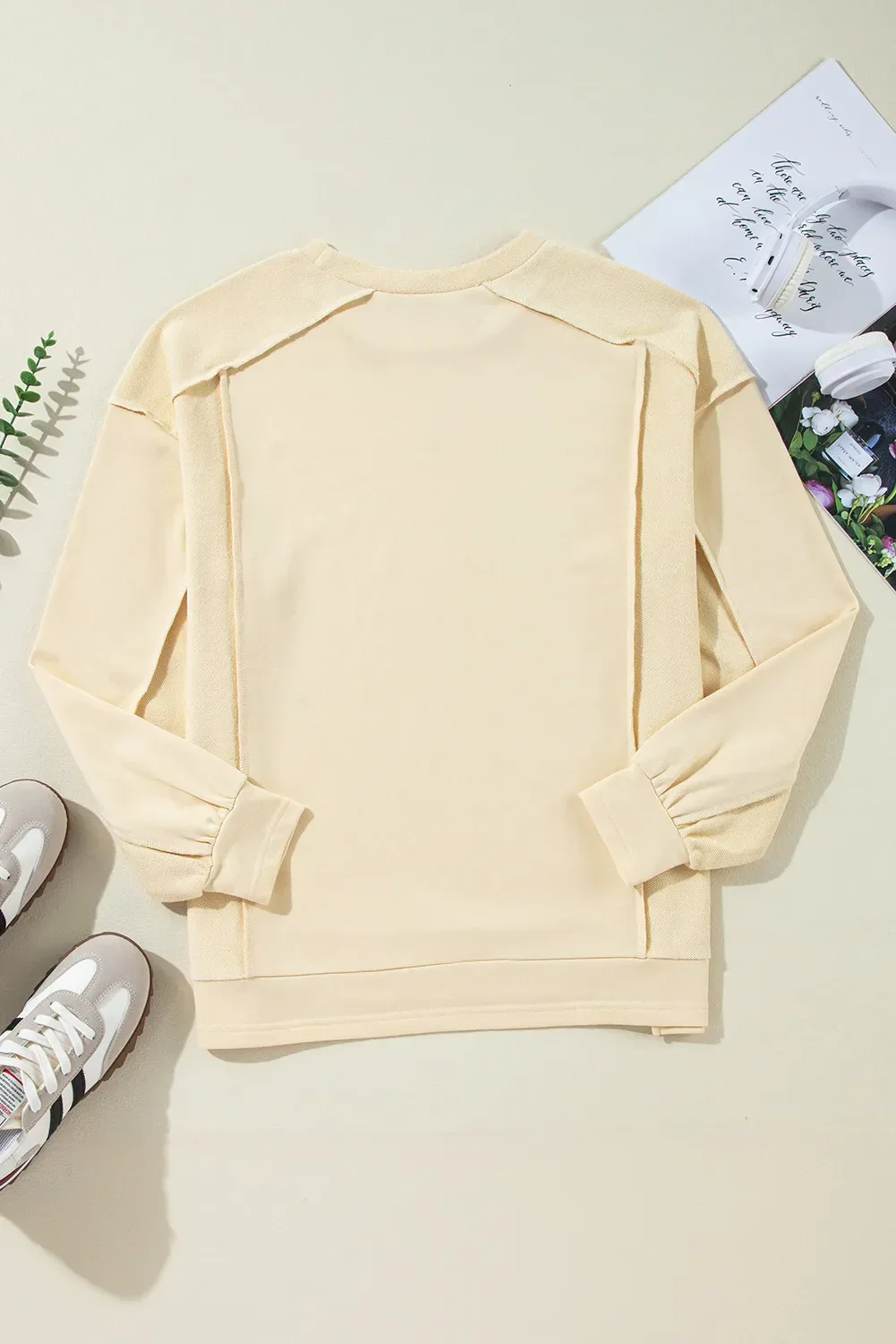Mariana | Long-sleeved sweatshirt with exposed seam and crew neck - Image 4