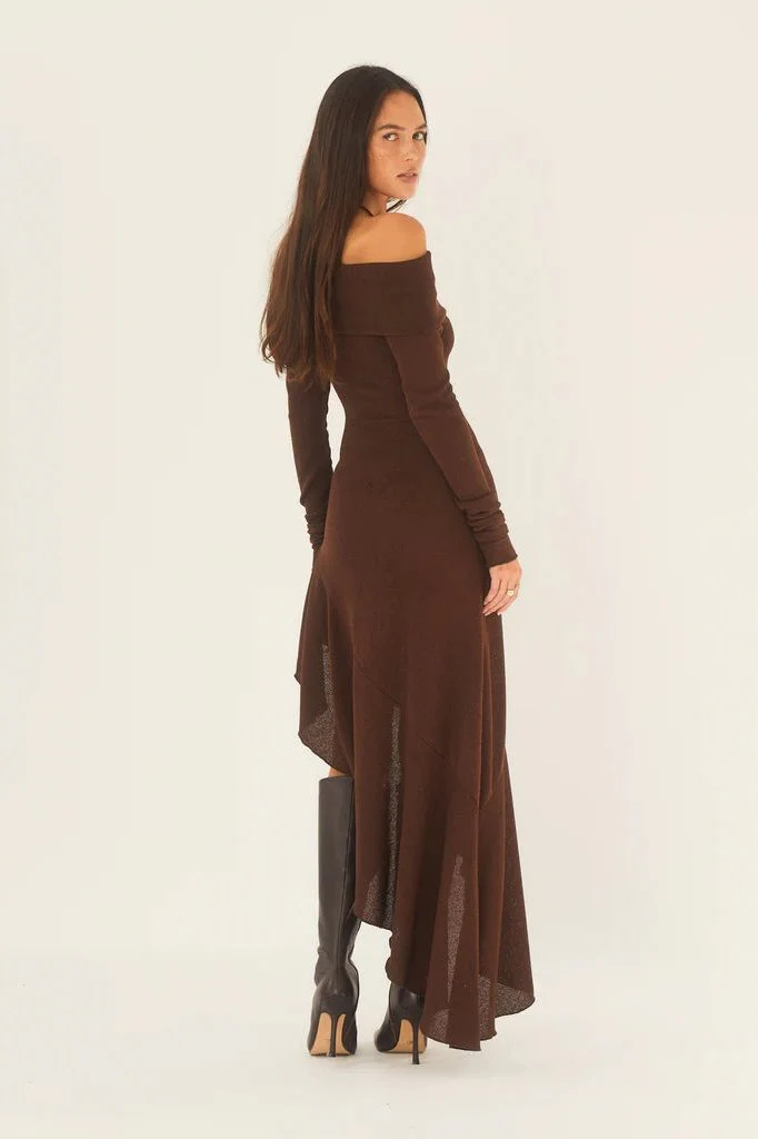 Mariana® | Off-The-Shoulder Flared Midi Knit Dress - Image 3