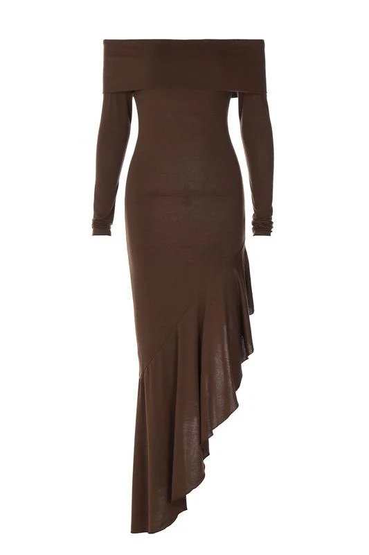 Mariana® | Off-The-Shoulder Flared Midi Knit Dress - Image 4