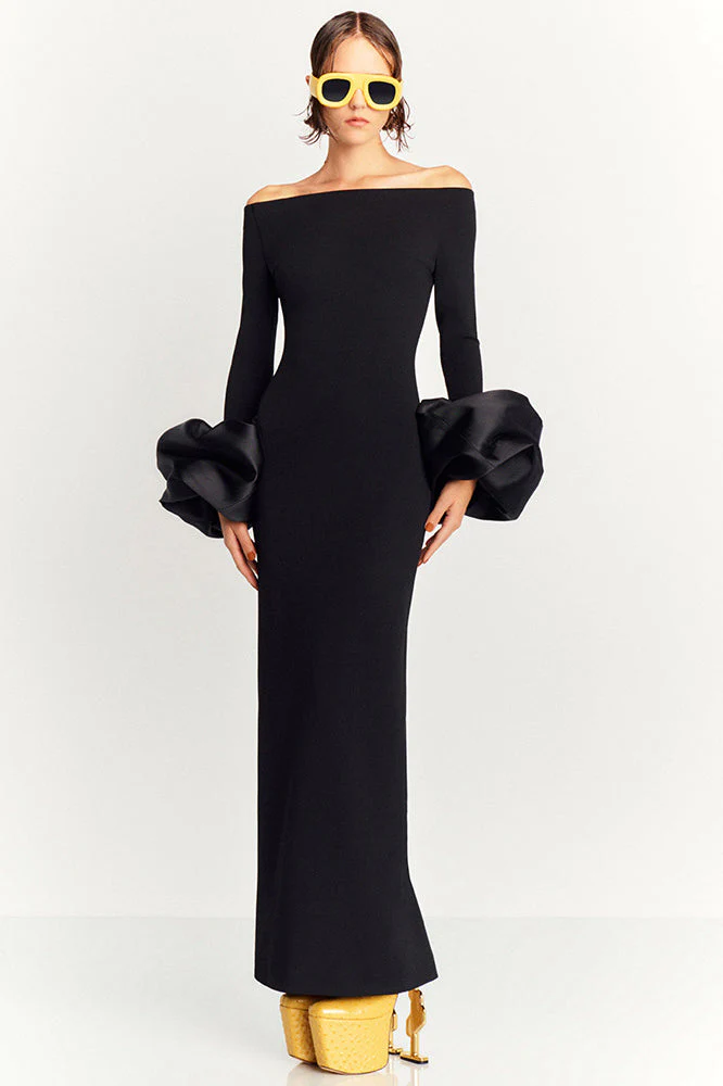 Mariana® | Solid-Colored Lantern-Sleeve Dress - Image 10