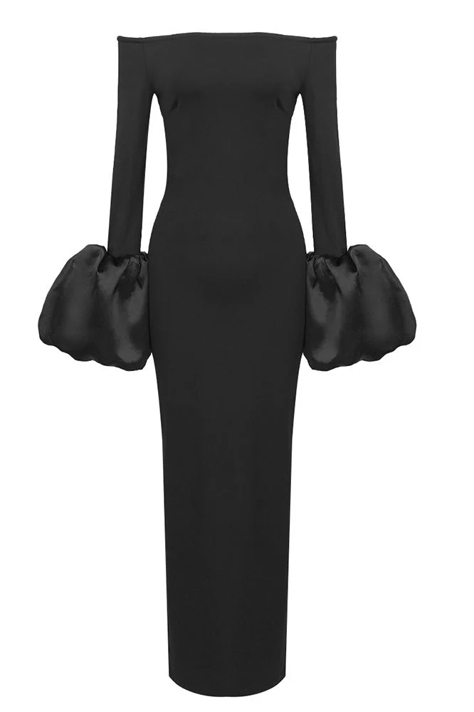 Mariana® | Solid-Colored Lantern-Sleeve Dress - Image 12