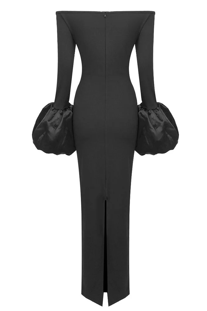 Mariana® | Solid-Colored Lantern-Sleeve Dress - Image 14