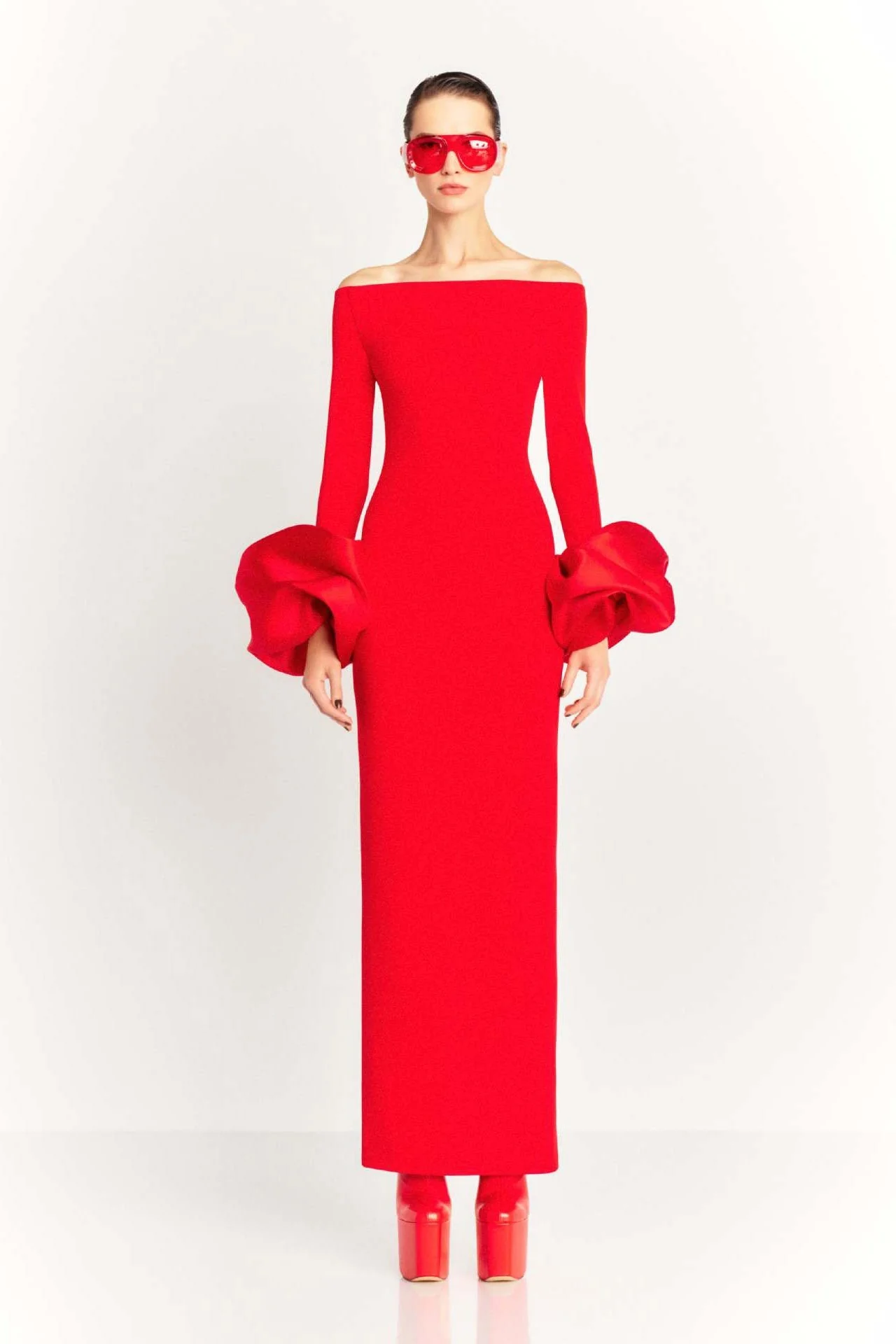 Mariana® | Solid-Colored Lantern-Sleeve Dress - Image 15