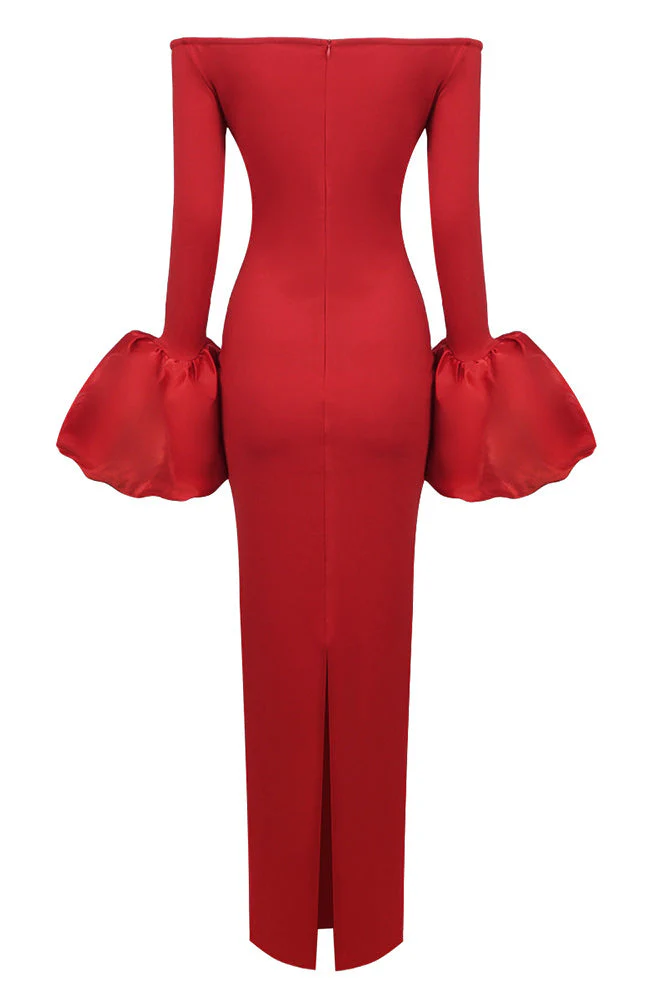 Mariana® | Solid-Colored Lantern-Sleeve Dress - Image 8