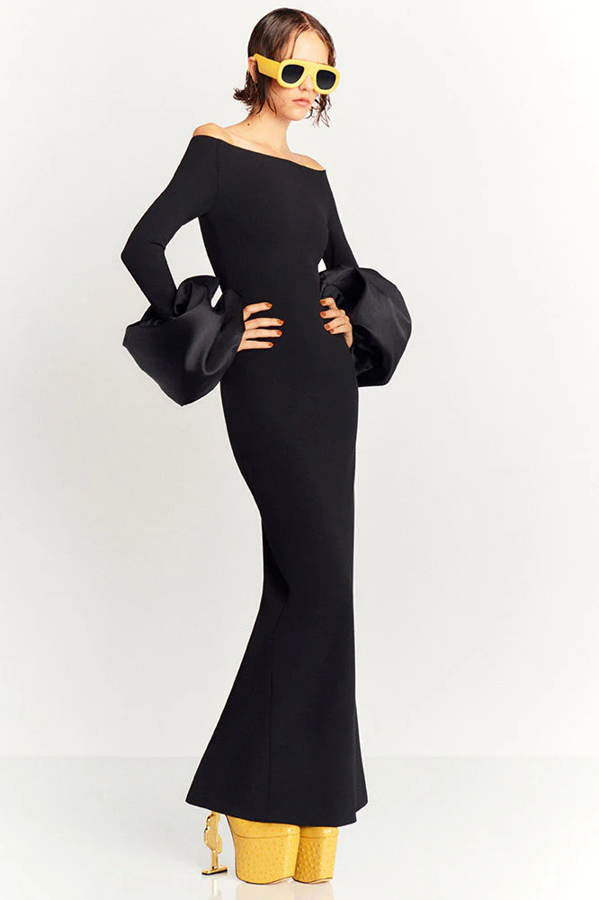 Mariana® | Solid-Colored Lantern-Sleeve Dress - Image 9