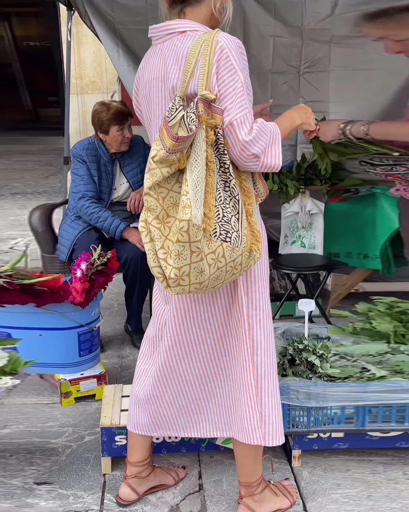 Mariana® | Striped Casual Dress With Cuffs And Slits - Image 5