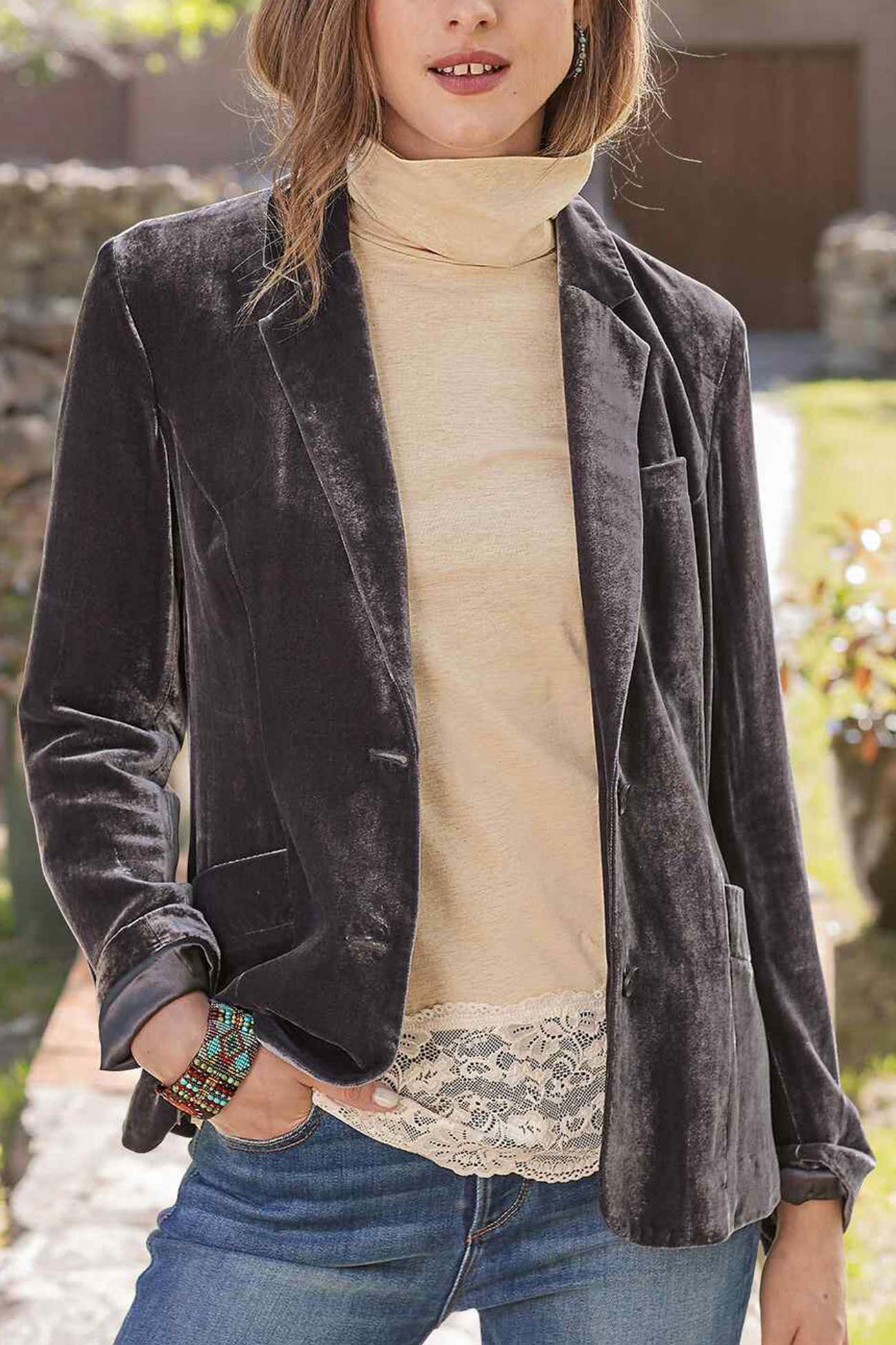Mariana | Velvet blazer crop coat - Image 2