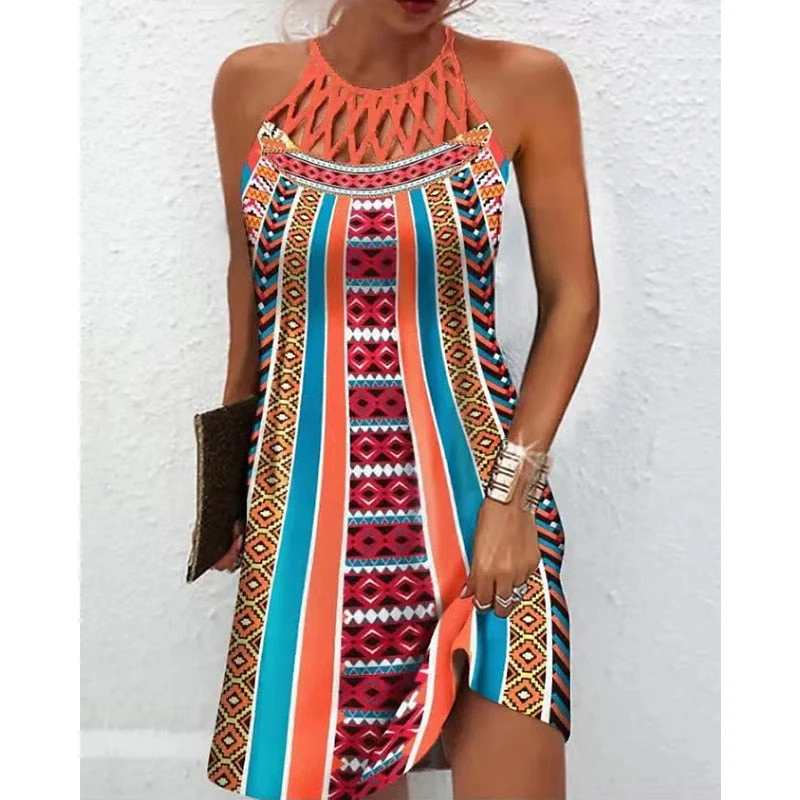 Marianela® | Printed Dress With Halters