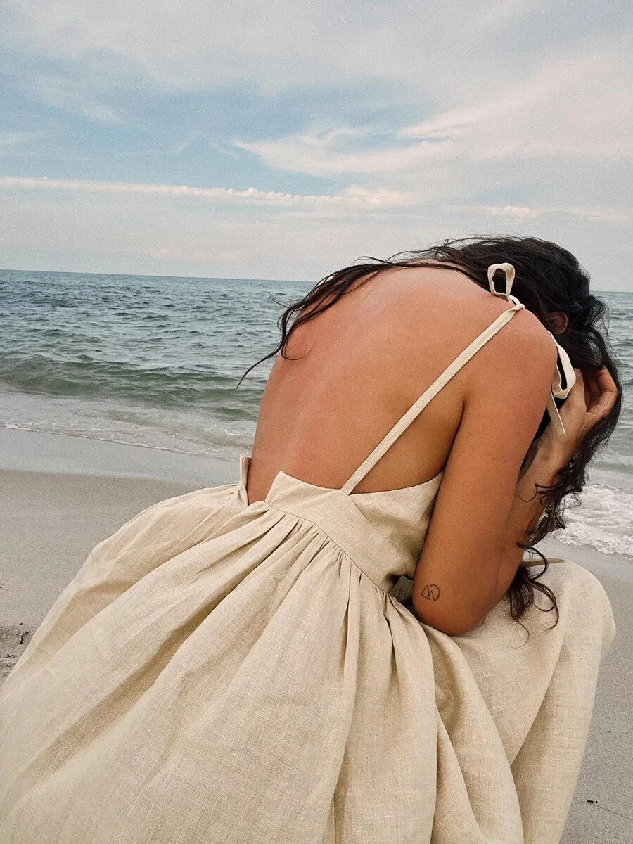 Maribel® | Long Linen Summer Dress - Image 2