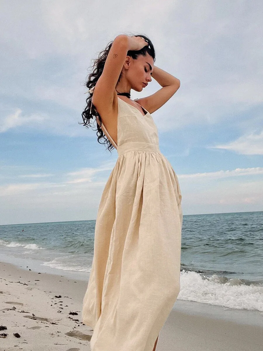 Maribel® | Long Linen Summer Dress - Image 4
