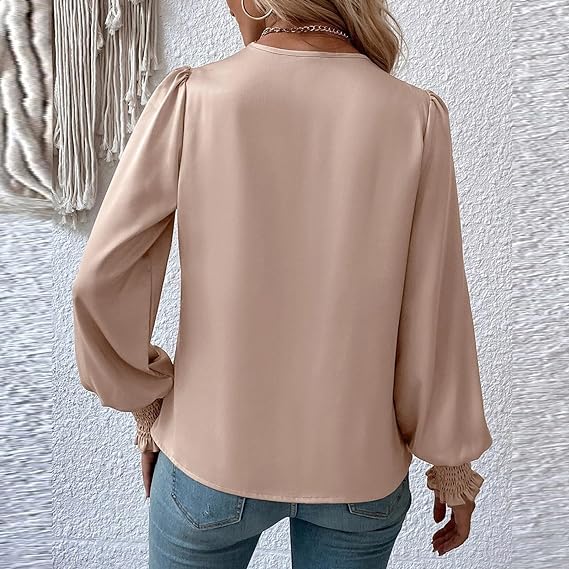 Maricarmen® | Elegant Blouse Top With V-Neck And Balloon Sleeves - Image 5