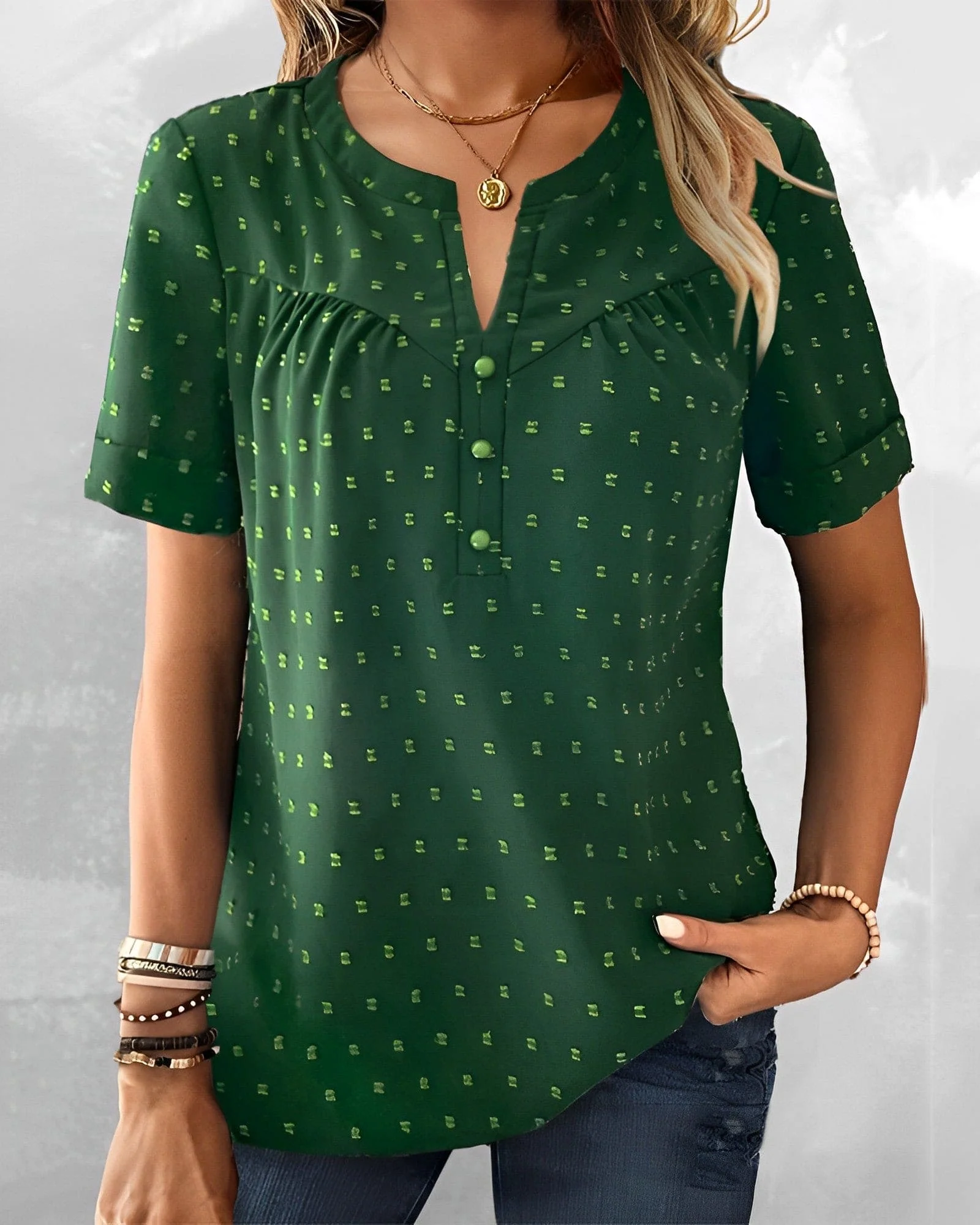 Maricel® | Blouse With V-Neck And Buttons - Image 5