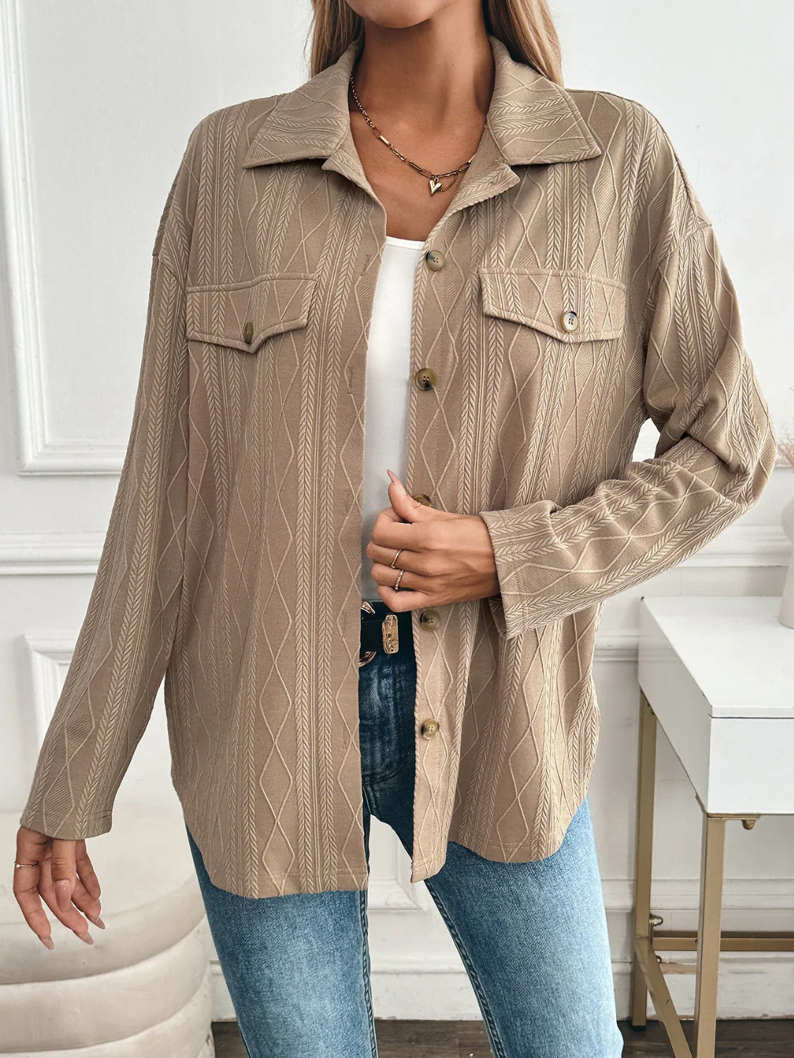 Marieke | Structured collared button-down jacket