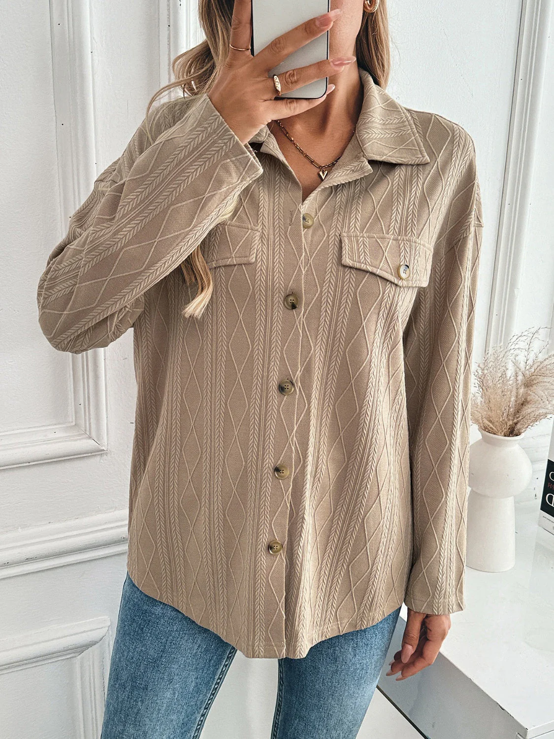 Marieke | Structured collared button-down jacket - Image 4