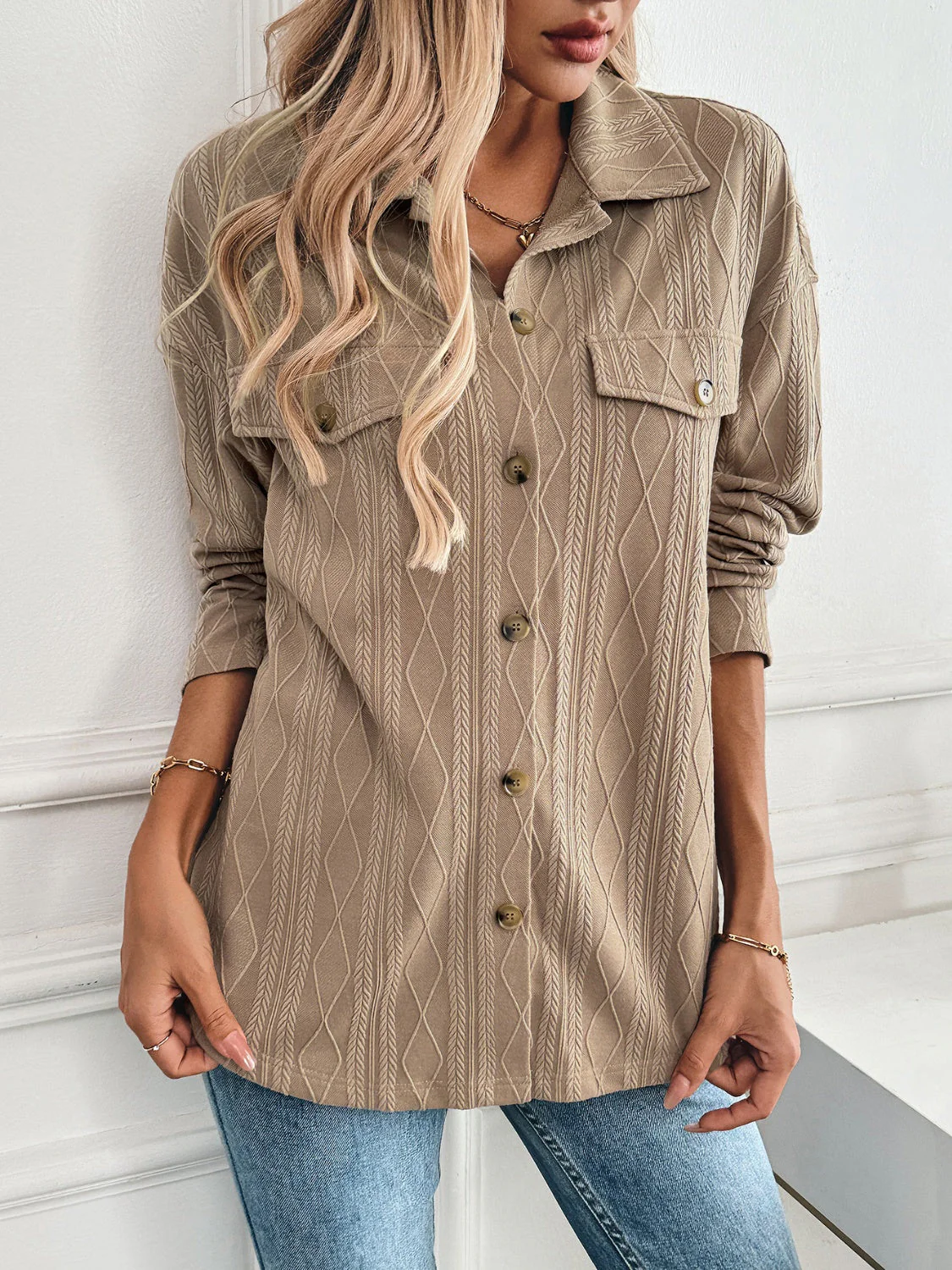 Marieke | Structured collared button-down jacket - Image 5