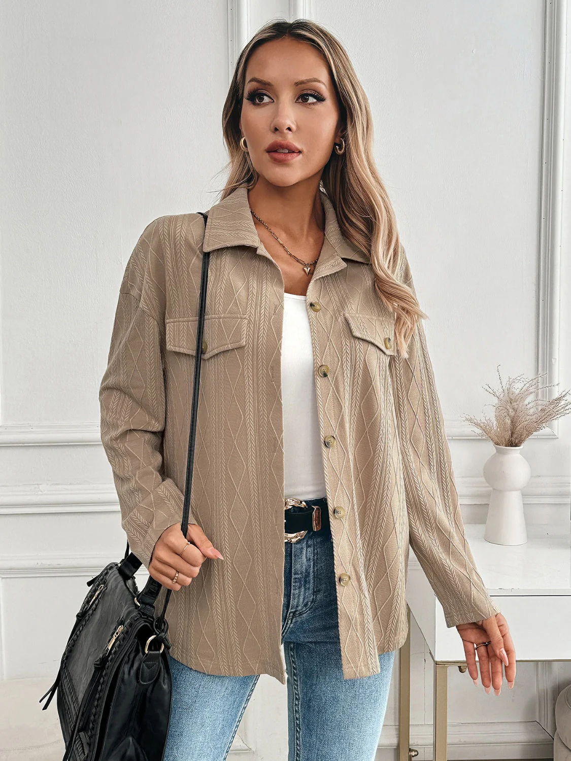Marieke | Structured collared button-down jacket - Image 6
