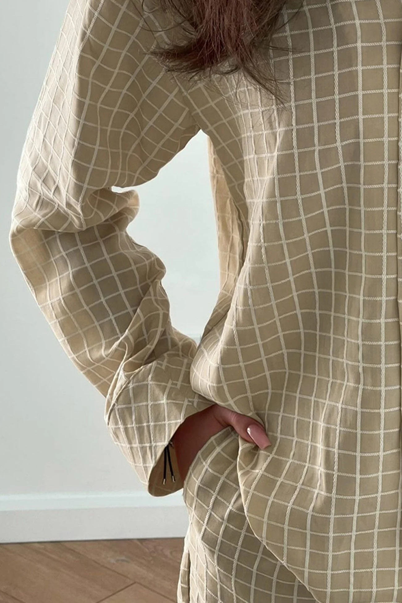 Marina | Checked loungewear with long sleeves - Image 8