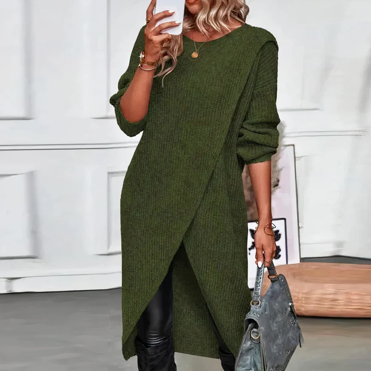 Marina® | Long Knitted Sweater - Image 4