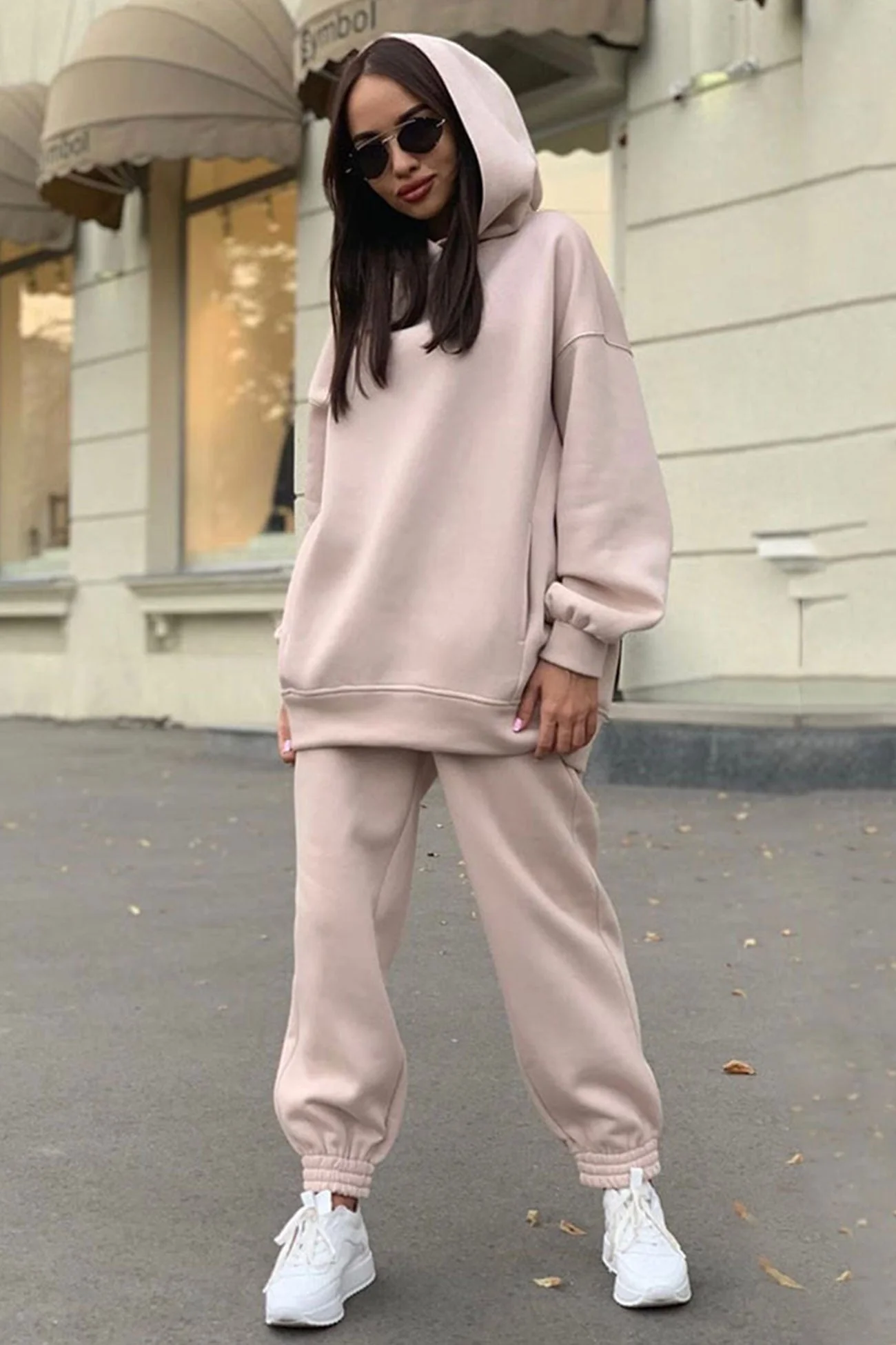 Marina | Long pants set with hood and elastic waistband and pockets - Image 7