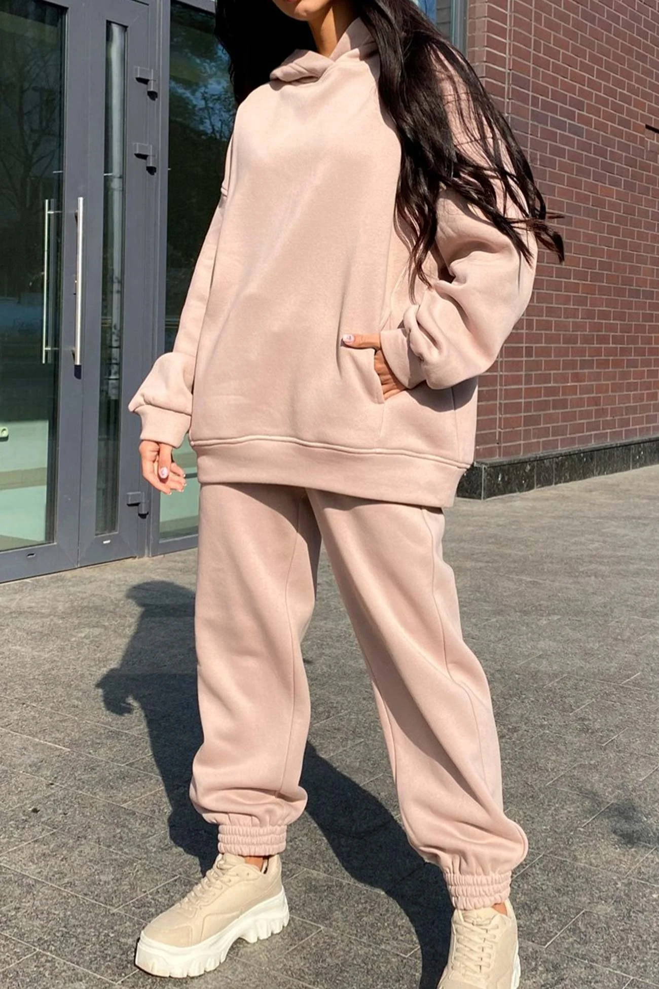 Marina | Long pants set with hood and elastic waistband and pockets - Image 9