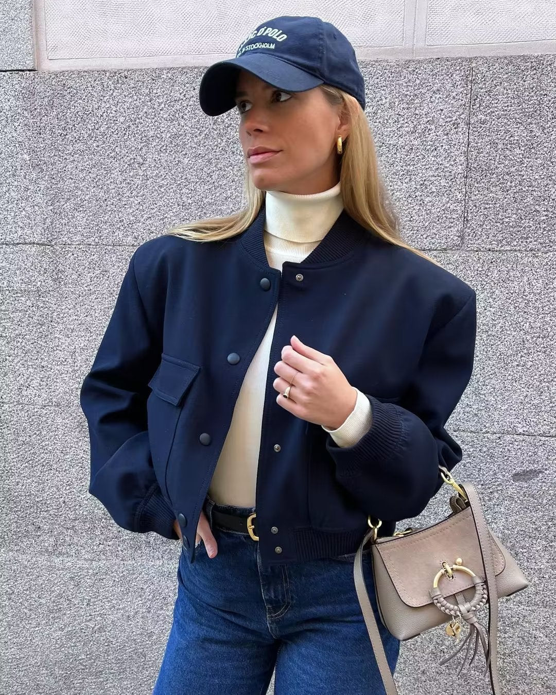 Marina | Short bomber jacket for women - Image 2