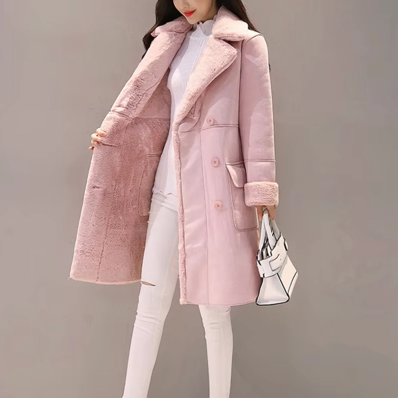 Marina | Velvet-lined suede coat - Image 4