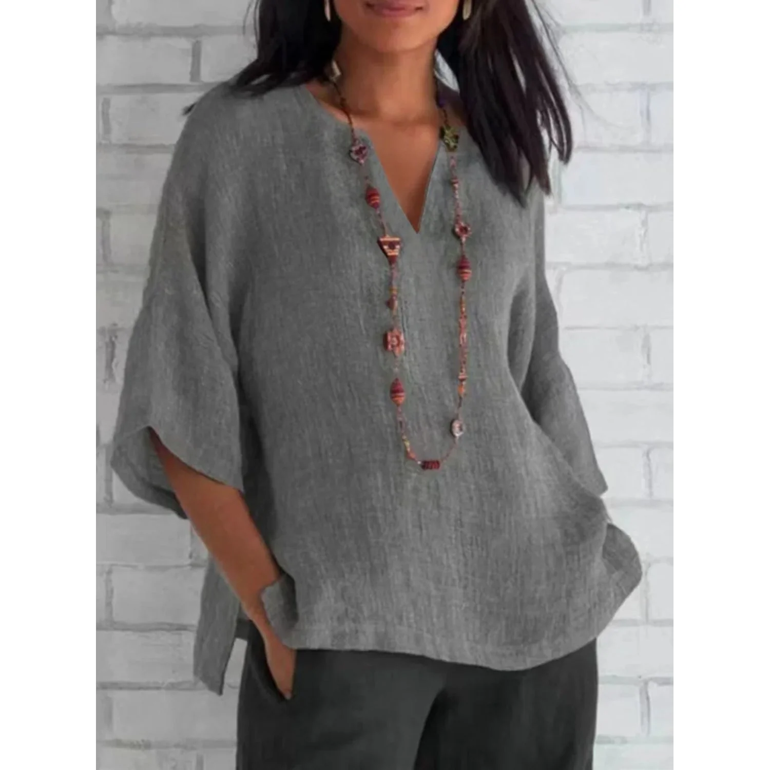 Marina® | Women'S Blouse Made Of Cotton And Linen - Image 2