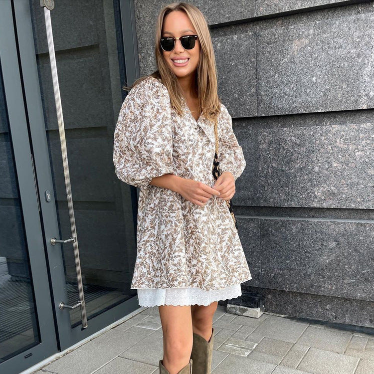 Mariola® | Women'S Blouse Dress With Floral Pattern And Puff Sleeves - Image 2