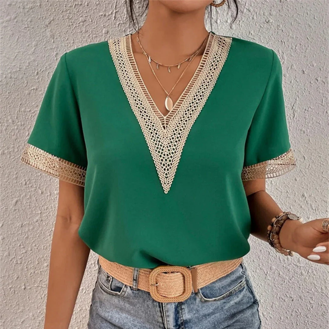 Marion® | Blouse With Split Lace And V-Neck - Image 8