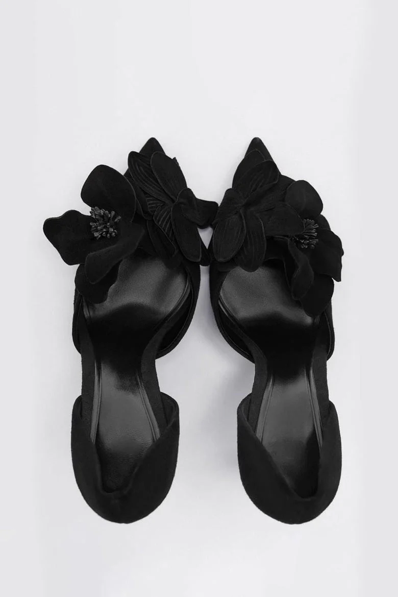 Maritza® | Flower Decorated Pointed High Heels