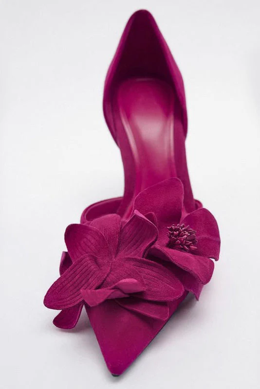 Maritza® | Flower Decorated Pointed High Heels - Image 5