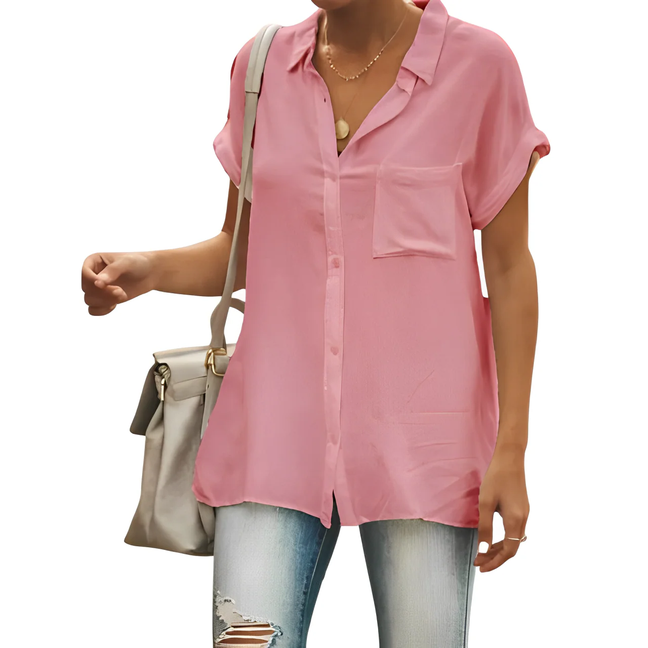 Maritza® | Short-Sleeved Cotton Linen Blouse - Image 3