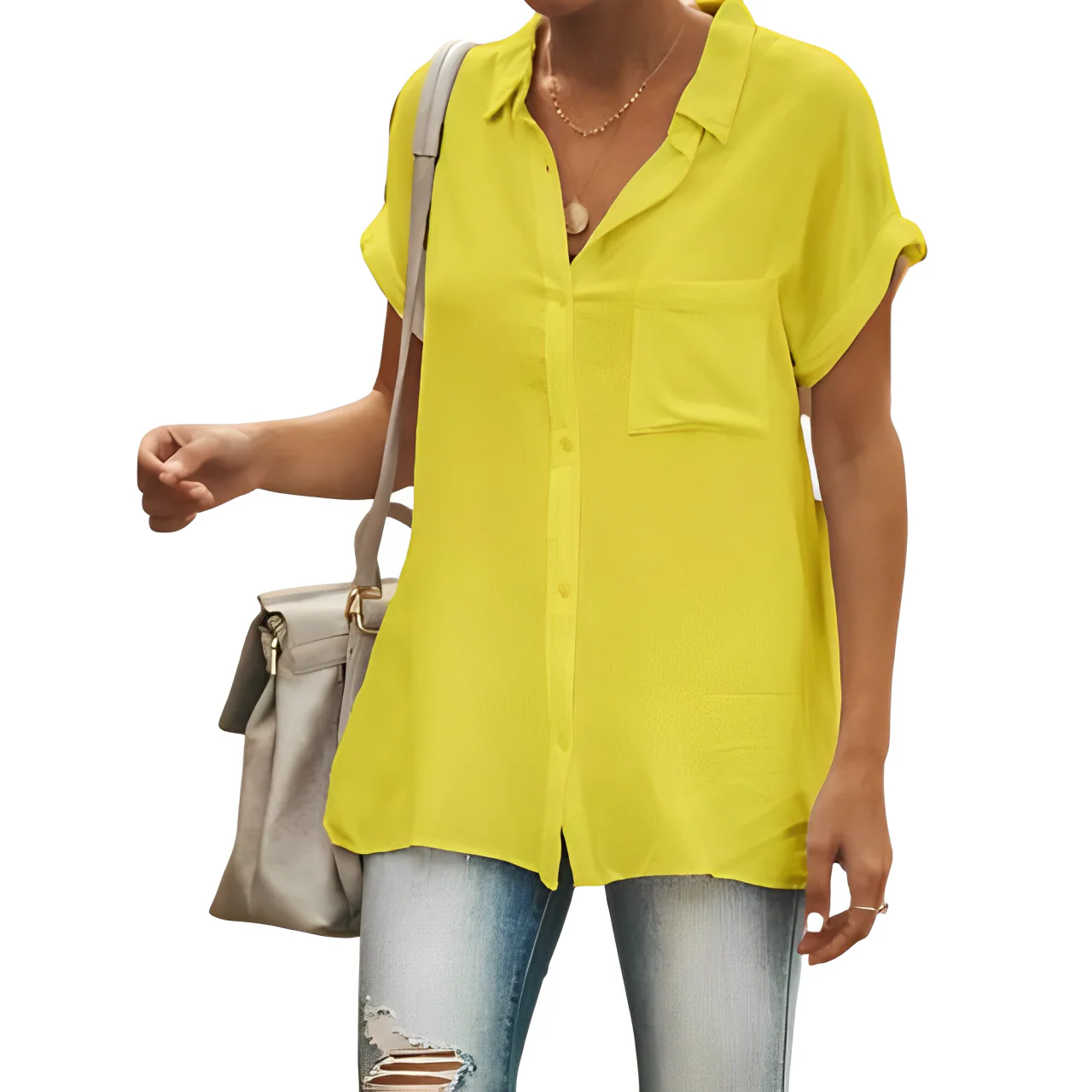 Maritza® | Short-Sleeved Cotton Linen Blouse - Image 4