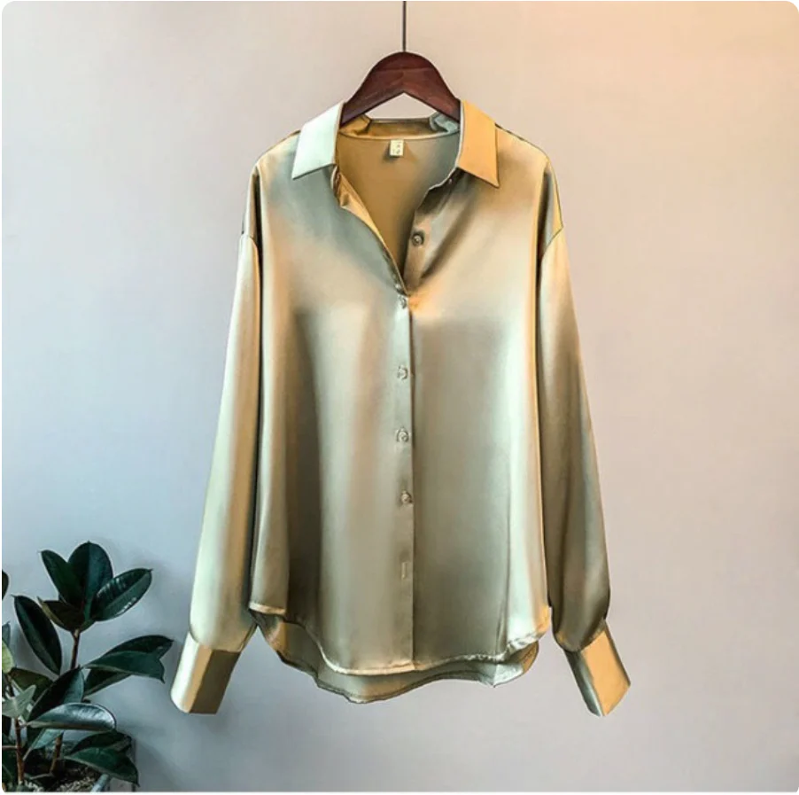 Marjorie® | Elegant Satin Blouse With A Flowing Cut - Image 2