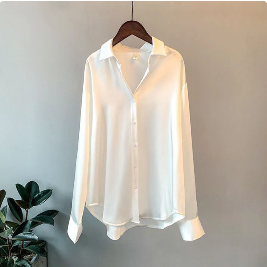 Marjorie® | Elegant Satin Blouse With A Flowing Cut - Image 3