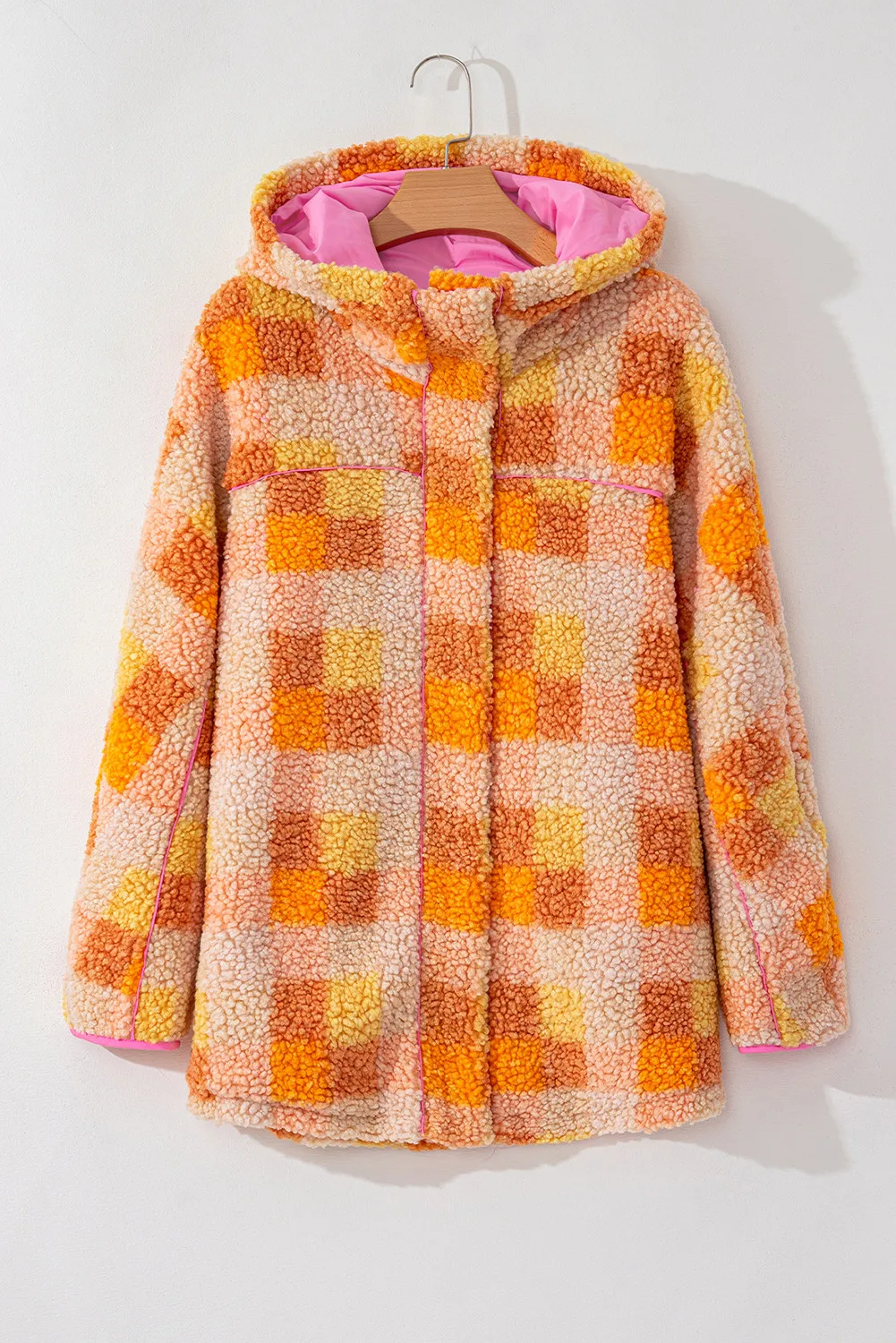 Marlene | Checked long sleeve hooded jacket - Image 3