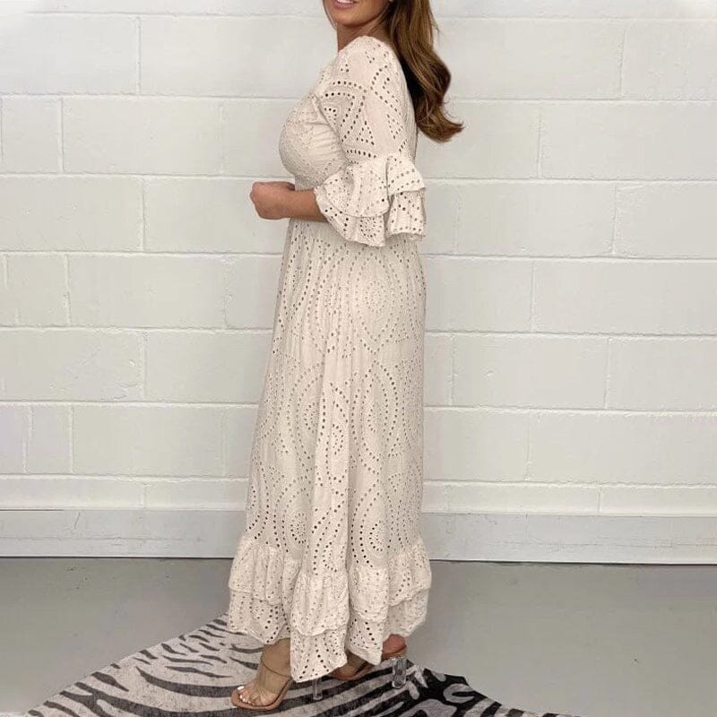 Marta® | Lace Dress With Ruffle Sleeves - Image 4