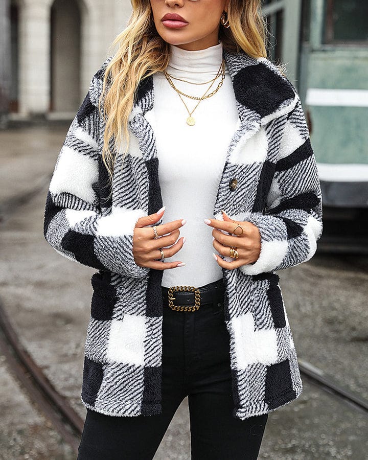 Marthe | Checked button down jacket for women