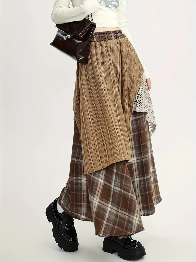 Martina® | Long Boho-Style Plaid Skirt - Image 4