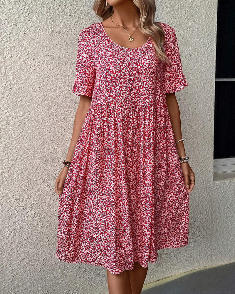 Matilde® | Elegant Round Neck Dress With Floral Print - Image 2