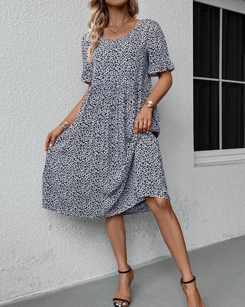 Matilde® | Elegant Round Neck Dress With Floral Print - Image 6
