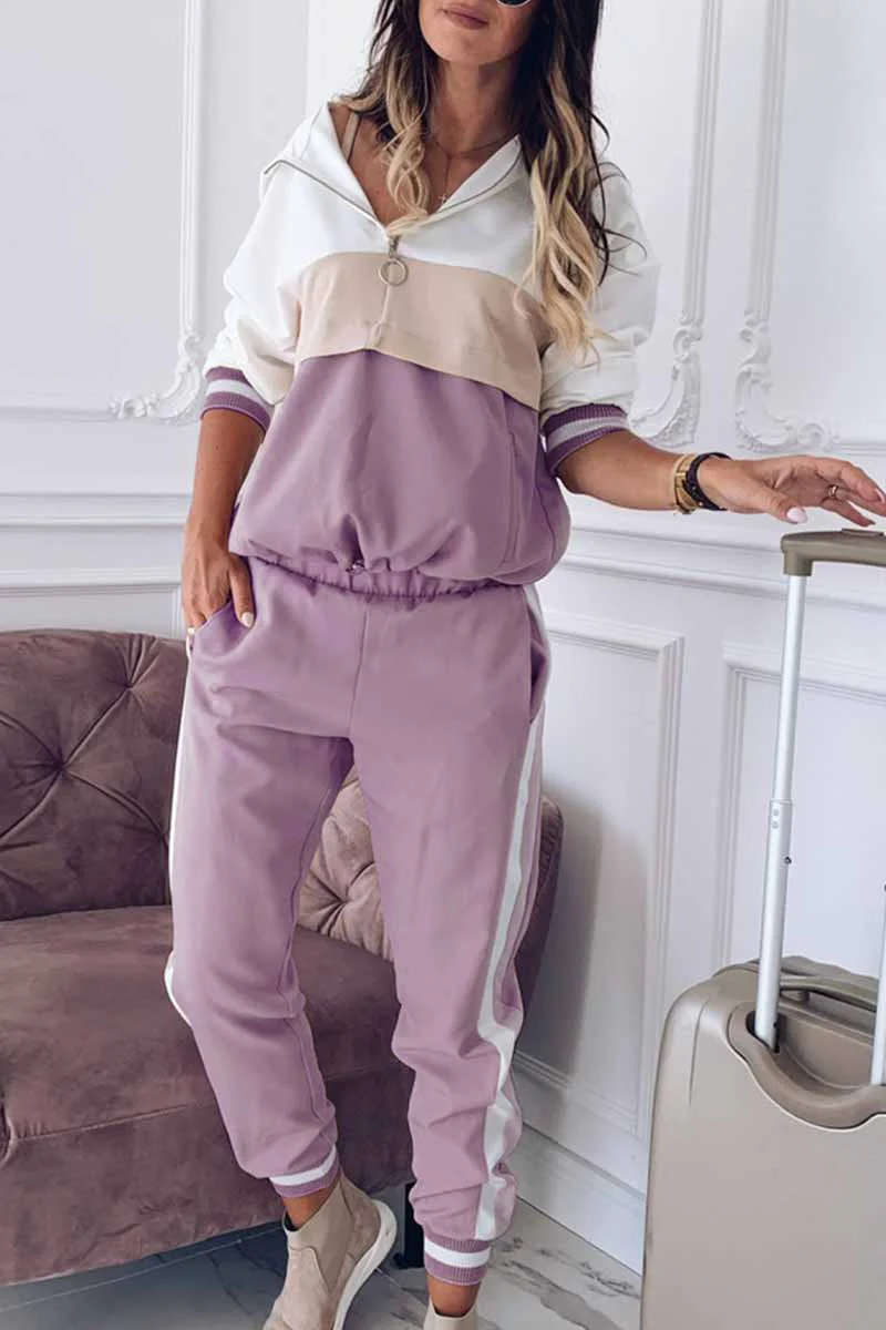 Matilde | Elegant solid color long sleeve two piece dress with hood and collar - Image 2