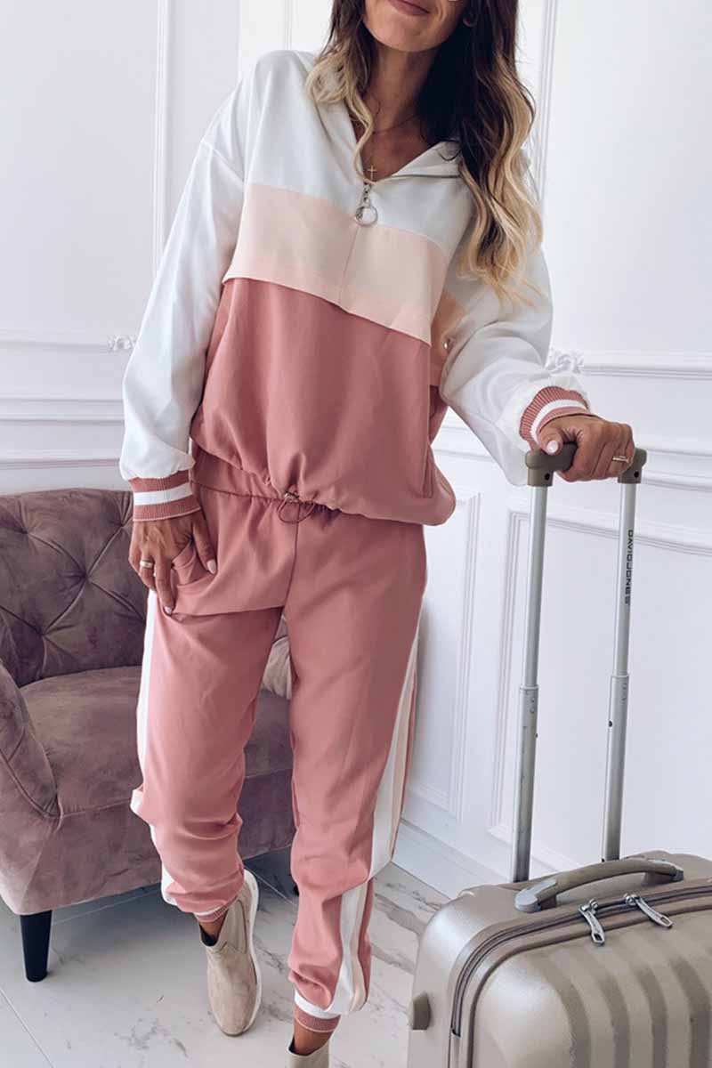 Matilde | Elegant solid color long sleeve two piece dress with hood and collar - Image 6