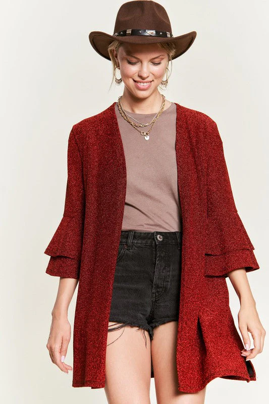 Matilde | Glittery kimono cardigan with bell sleeves - Image 14