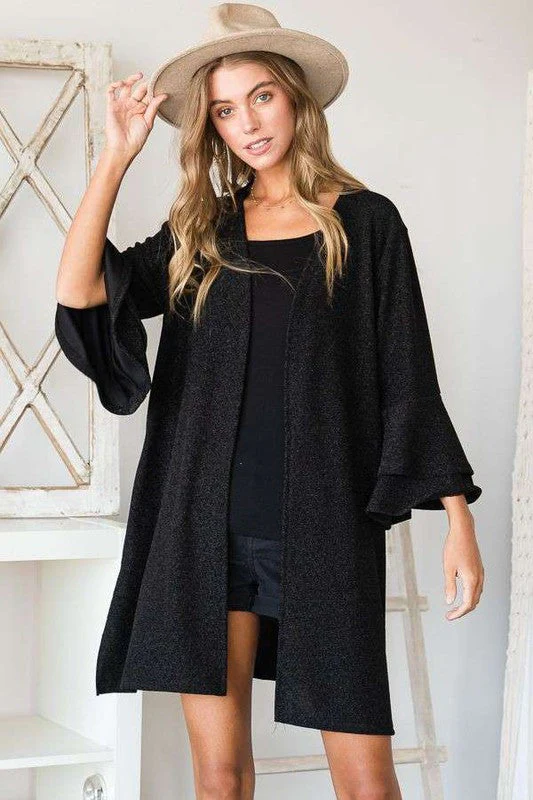 Matilde | Glittery kimono cardigan with bell sleeves - Image 2