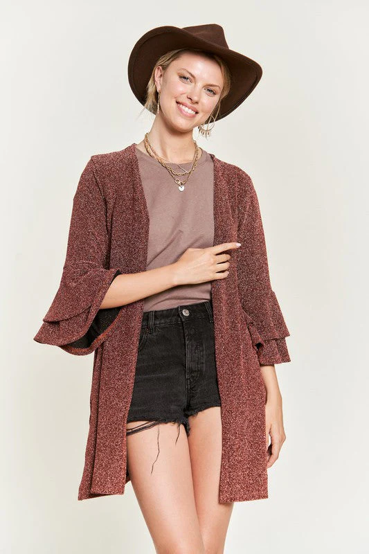 Matilde | Glittery kimono cardigan with bell sleeves - Image 6