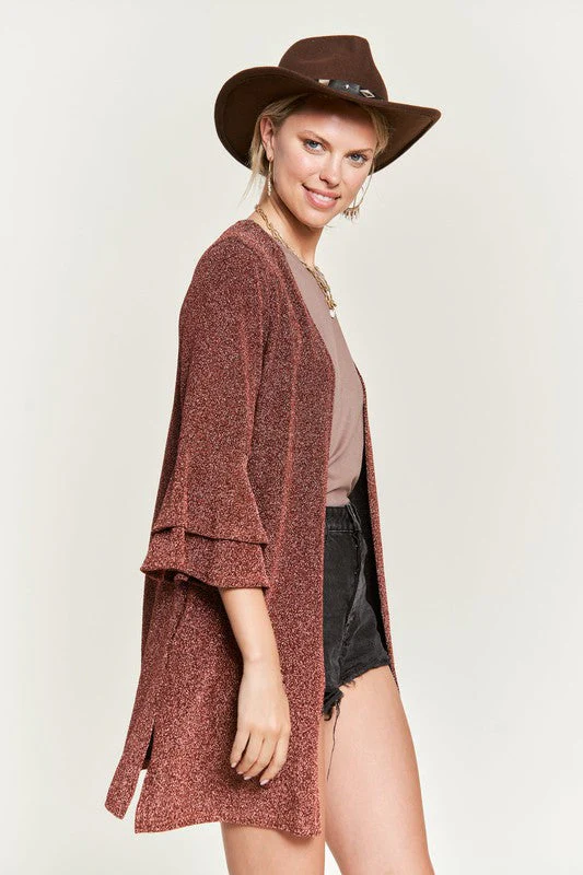 Matilde | Glittery kimono cardigan with bell sleeves - Image 8